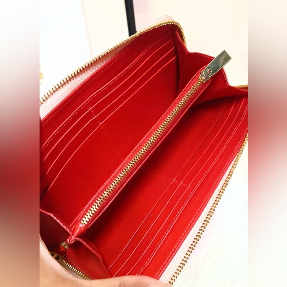 Christian Louboutin White and Gold Studded Wallet - Picture 13 of 16